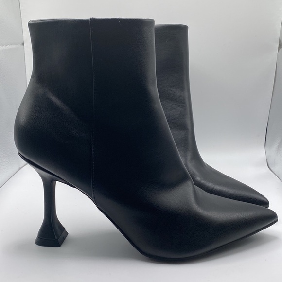 NORDSTROM OPEN EDIT BLYTHE BOOTIE FLARED HEEL BLACK WOMEN’S SZ 10M - Picture 2 of 11